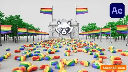 LGBTQ 3D Pride Logo Reveal Logo Stings template preview