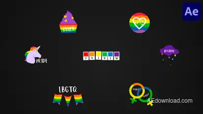 LGBTQ+ Titles for After Effects Titles template preview
