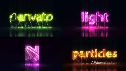 Neon Text Particles Logo | Titles Logo Stings template preview