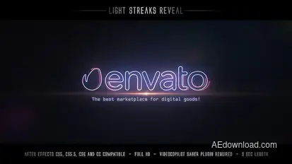Light Streaks Reveal Logo Stings template preview