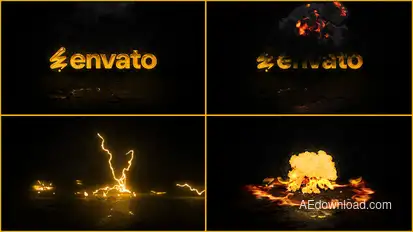 Lightning Fire Logo Animation Logo Stings template preview