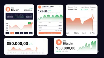 Line Chart Infographic Elements template preview