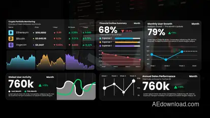 Line Chart Infographic After Effects Infographics template preview