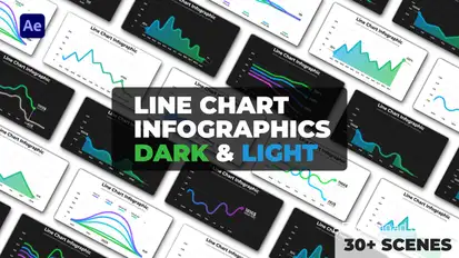 Line Chart Infographics | Dark and Light Themes Infographics template preview