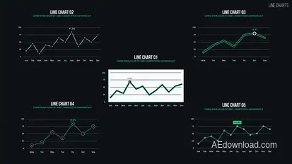 Line Charts Infographics template preview