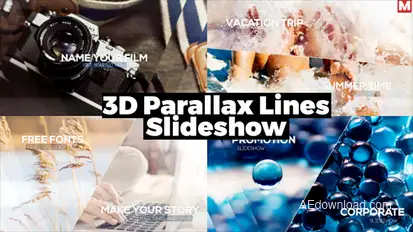 3D Lines Slideshow Openers template preview