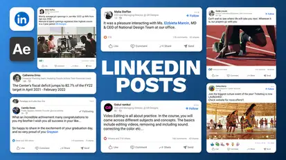 LinkedIn Post UI Mockups Elements template preview