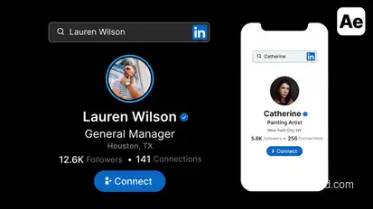 LinkedIn Search Bar, Profile, Result Elements template preview