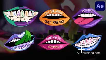 Lips and Titles for After Effects Titles template preview