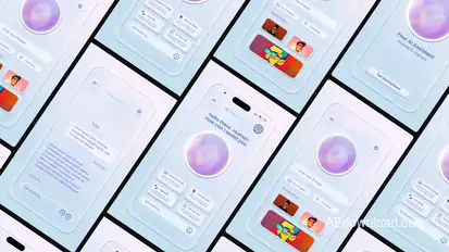 Liquid Glass AI UI Phone after effect Elements template preview