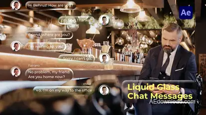 Liquid Glass Chat Messages Elements template preview