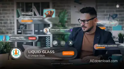 Liquid Glass Lower Third Elements template preview