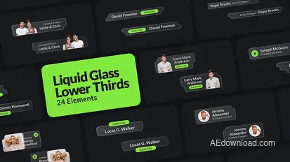 Liquid Glass Lower Thirds Elements template preview