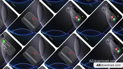 Liquid Glass UI Phone Elements template preview