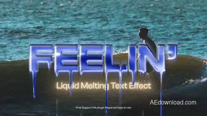 Liquid Melting Text Titles template preview
