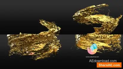 Liquid style Gold Logo reveal Logo Stings template preview