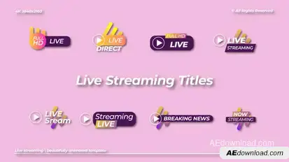 Live Streaming | After Effects Titles template preview