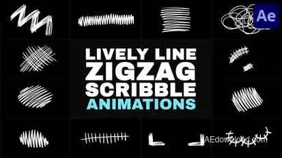 Lively Line Zigzag Scribble Animations | After Effects Elements template preview
