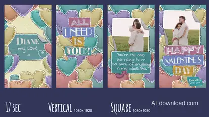 Lively Valentine Intro Video Displays template preview