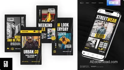 Local Fashion Streetwear Instagram Stories Video Displays template preview