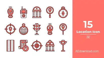 Location Icon After Effect Elements template preview