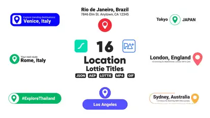 Location Lottie Titles Titles template preview