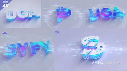Logo Intro Elegance Flare Reveal White 3D Logo Stings template preview