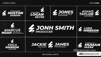 Logo Lower Thirds Elements template preview