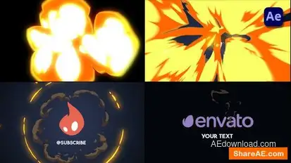 Logo Opener - 2D Cartoon Explosion [After Effects] Openers template preview