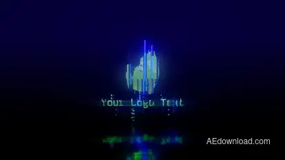 Logo Transition - Cyberpunk Glitch Logo After Effect Templates Logo Stings template preview