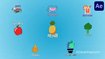 Looped Fresh Food Icons And Title Pack for After Effects Titles template preview