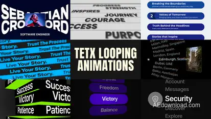 Looping Text Animations Pack Titles template preview