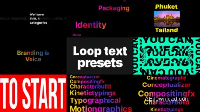 Looping Text List Animation Video Displays template preview