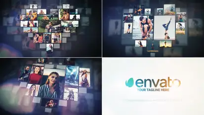 Love Photo Wall // Mosaic Photo Gallery // Logo Reveal Video Displays template preview