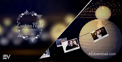 Love Under the Lanterns Photo Gallery Video Displays template preview