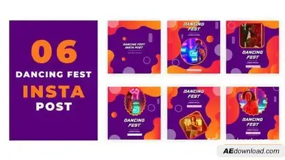 Videohive Lovely Dancing Fest Instagram Social Media Post Elements template preview