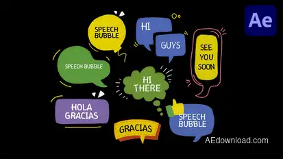 Lovely Speech Bubble | AE Titles template preview