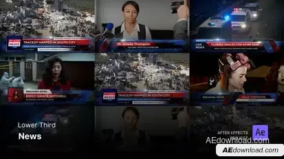 Lower Third - News After Effects Project Files Elements template preview