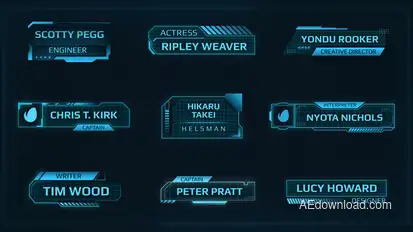 Lower Thirds in Sci-fi Style Elements template preview