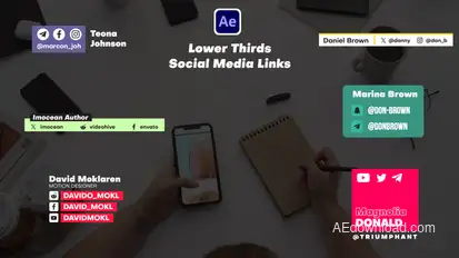 Lower Thirds - Social Media Links Elements template preview