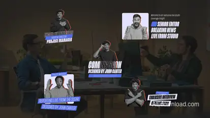 Lower Thirds with Embedded Media Titles template preview