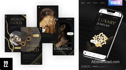 Luxary Instagram Stories Video Displays template preview