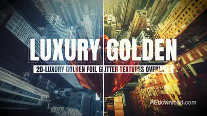 Luxury Golden Foil Glitter Overlays Pack Elements template preview
