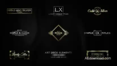 Luxury Titles Gold & Silver | AE Titles template preview