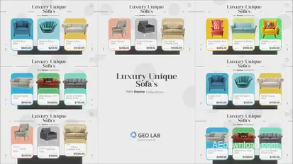 Luxury Unique Sofas Slideshow l Home Décor Products Video Displays template preview