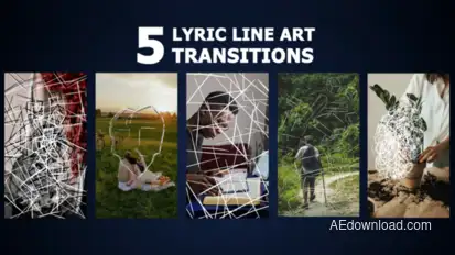 Lyric Line Art Transitions for After Effects Elements template preview
