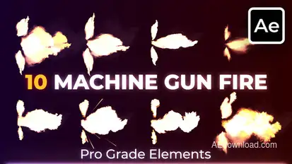 Machine Guns Muzzle Flash Gunfire Elements template preview