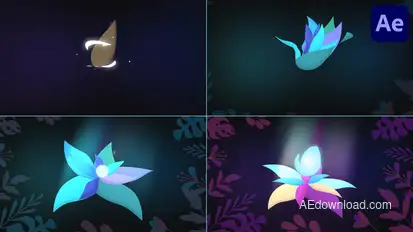 Magic Flower Logo for After Effects Logo Stings template preview
