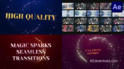 Magic Sparks Seamless Transitions | After Effects Elements template preview