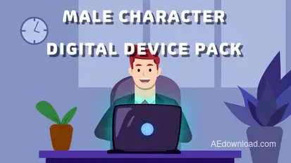 Male Character Digital Device Pack Titles template preview